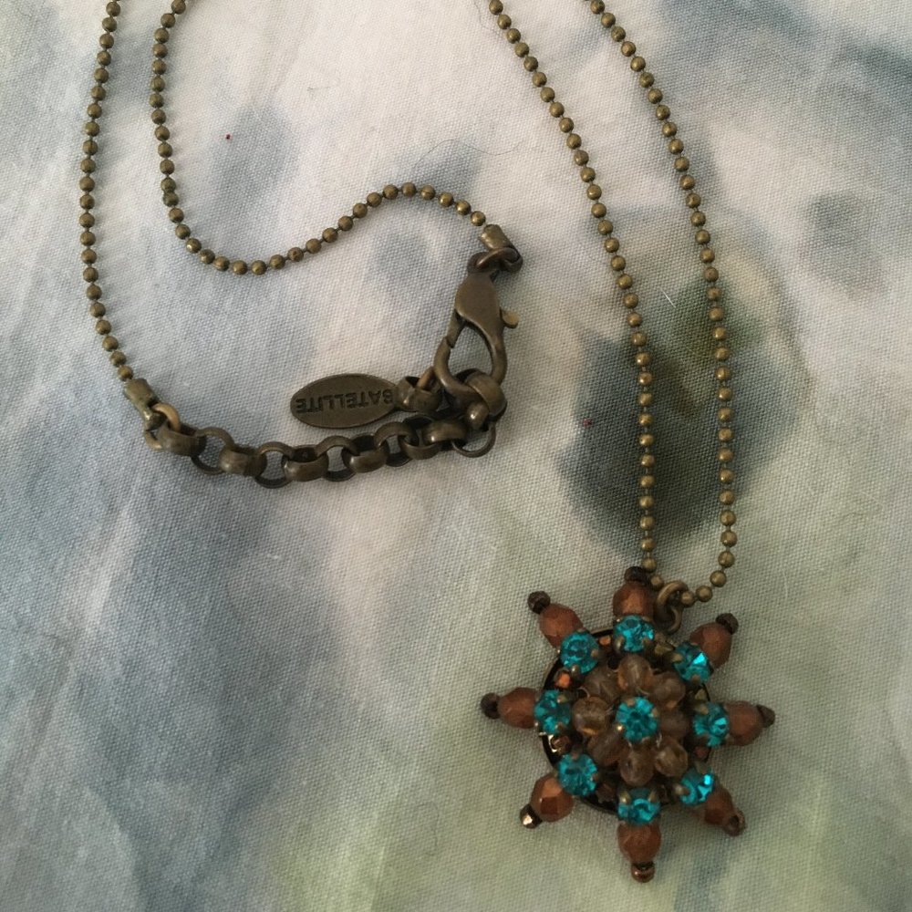 Turquoise sun pendant necklace